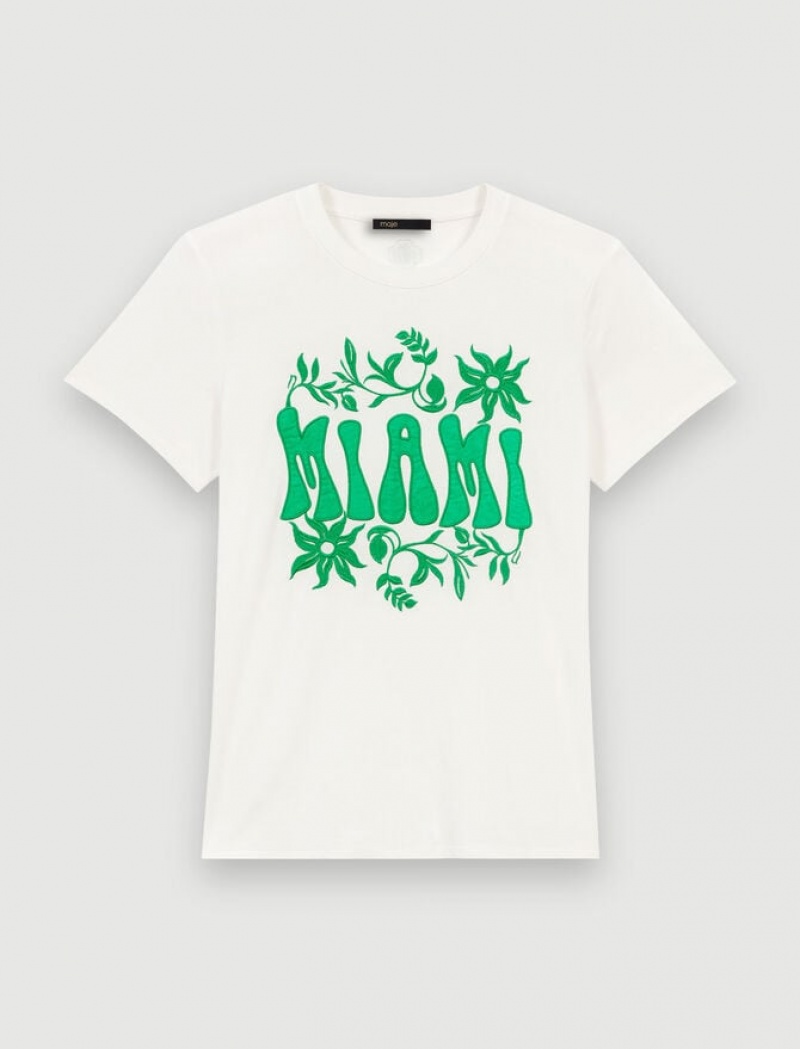 Maje Miami T-shirts Dames Wit | XCKMEST-30